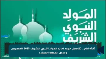 ثلاثة أيام.. تفاصيل موعد إجازة المولد النبوي الشريف 2025 للمصريين وجدول العطلة الممتدة